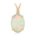 Ankur Treasure Chest Certified & Appraised Luxoro 14K Yellow Gold AAA Ethiopian Welo Opal and G-H I2 Diamond Pendant 3.60 ctw - Sticky add to cart bar