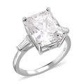 Crushed Ice Cut Moissanite Ring in Rhodium Over Sterling Silver 7.50 ctw - Sticky add to cart bar