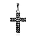 KARIS Natural Thai Black Spinel Cross Pendant in Platinum Bond 0.30 ctw - Sticky add to cart bar