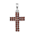 KARIS Natural Thai Black Spinel Cross Pendant in Platinum Bond 0.30 ctw - Sticky add to cart bar