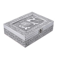 "Elephant 3D Embossed Aluminium Oxidized Storage Box  Size: 8.25(L)x6.25(W)x2.5(H) inches"