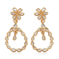 Polki Diamond Earrings in Platinum Over Sterling Silver 0.25 ctw