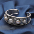 Multi Color Freshwater Pearl Cuff Bracelet in Silvertone (7.50 In) - Sticky add to cart bar