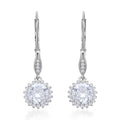 Shield Cut Moissanite Sunburst Earrings in Rhodium Over Sterling Silver 3.00 ctw - Sticky add to cart bar