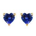 Luxoro 10K Yellow Gold AAA Tanzanite Solitaire Stud Earrings 0.90 ctw - Sticky add to cart bar