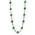 Green Aventurine Paper Clip Chain Station Necklace 20 Inches in ION Plated YG Stainless Steel 1.00 ctw - Sticky add to cart bar