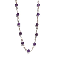 Green Aventurine Paper Clip Chain Station Necklace 20 Inches in ION Plated YG Stainless Steel 1.00 ctw