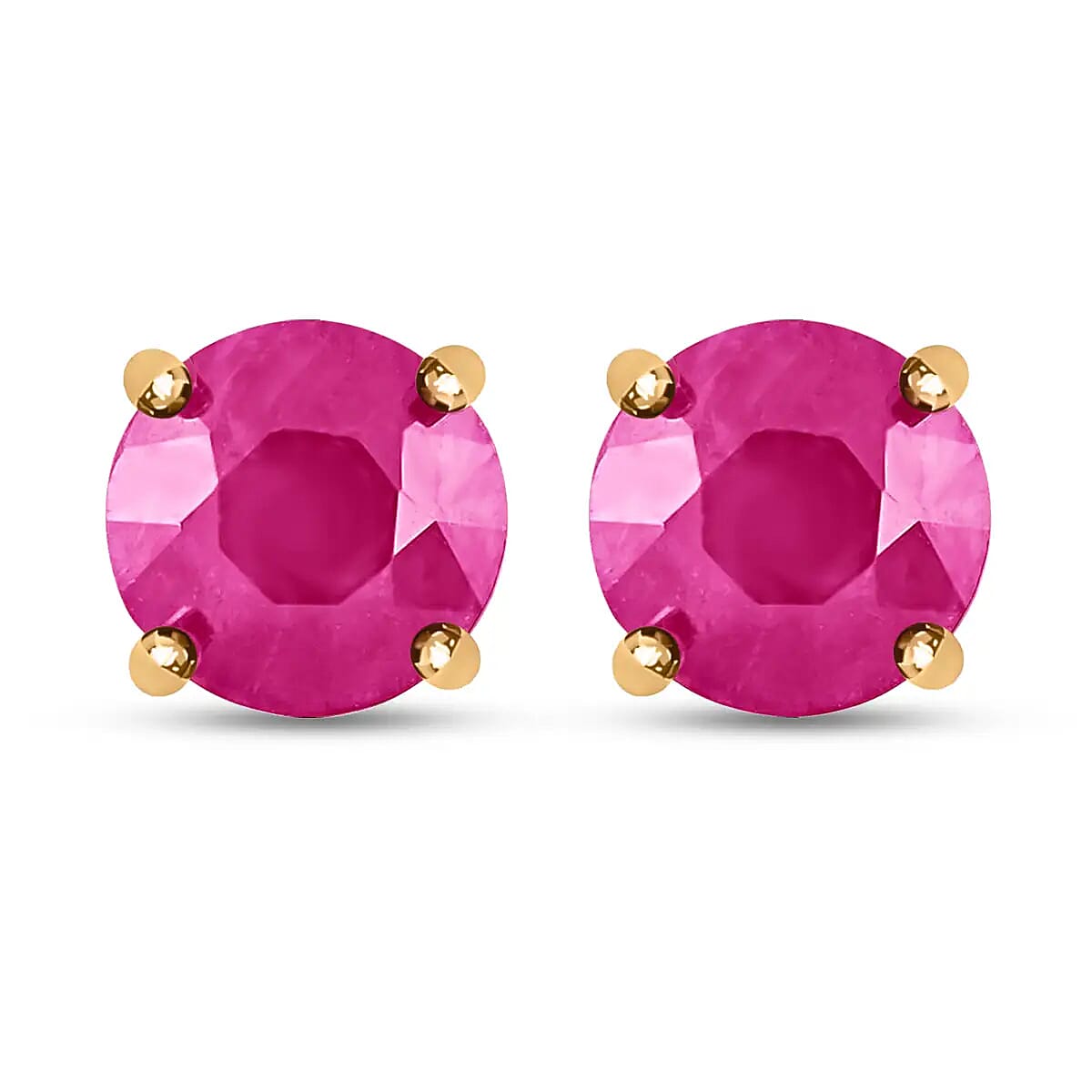 Iliana AAA Ruby 2.00 ctw Earrings in 18K Yellow Gold, Gold Solitaire Earrings, Gold Studs, Weddings Gifts