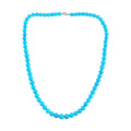 Certified and Appraised AAAA Sleeping Beauty Turquoise 110.00 ctw Necklace, 950 Platinum Necklace, Round Bead Necklace, Single Strand Necklace, Birthday Gifts, 18 Inch Necklace - Sticky add to cart bar