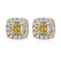 14K Yellow and White Gold Natural Yellow and White Diamond Stud Earrings 0.50 ctw - Sticky add to cart bar
