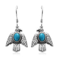 Artisan Crafted Blue ridge Turquoise Eagle Earrings in Sterling Silver 1.75 ctw - Sticky add to cart bar