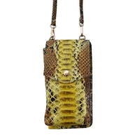 Doorbuster The Grand Pelle Navy Blue Color 100% Genuine Python Leather Crossbody Wallet (8"x4"x2.2")