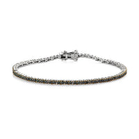 Green Diamond Tennis Bracelet in Platinum Over Sterling Silver (7.25 In) 3.00 ctw