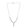 Premium Cambodian Blue Zircon and White Zircon Necklace 20 Inches in Platinum Over Sterling Silver 7.50 ctw - Sticky add to cart bar