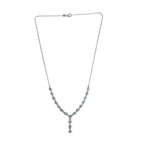Premium Cambodian Blue Zircon and White Zircon Necklace 20 Inches in Platinum Over Sterling Silver 7.50 ctw