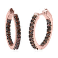 Red Diamond Inside Out Hoop Earrings in Vermeil Rose Gold Over Sterling Silver 1.50 ctw - Sticky add to cart bar