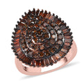 Red Diamond Pear Shape Cluster Ring in Rhodium and Vermeil Rose Gold Over Sterling Silver 2.00 ctw - Sticky add to cart bar