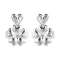 Rhodium Over Sterling Silver Heart and Flower Inspired Earring Lifter Push Backs - Sticky add to cart bar