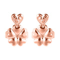 Rhodium Over Sterling Silver Heart and Flower Inspired Earring Lifter Push Backs - Sticky add to cart bar