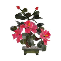 Pink Bonsai Ancient Style Flower and Tree Made with Nature Stone (11.02"x11.81")