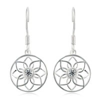Simulated Diamond Hoop Earrings in Sterling Silver 0.40 ctw