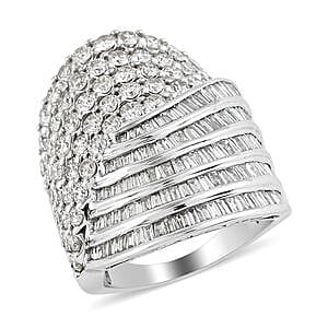 10K White Gold Diamond G-H I1 Swirl Design Cocktail Ring 10 Grams 4.00 ctw