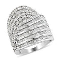 10K White Gold Diamond G-H I1 Swirl Design Cocktail Ring 10 Grams 4.00 ctw - Sticky add to cart bar