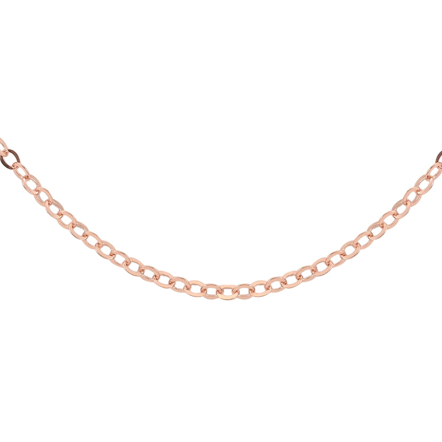 14K Rose Gold Over Sterling Silver Adjustable Bolo Rolo Chain 24 Inches 1.90 Grams