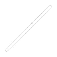 Rhodium Over Sterling Silver 0.8mm Box Chain (20 Inches) (2.30 g)