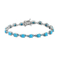 Sleeping Beauty Turquoise and Malgache Neon Apatite Bracelet in Platinum Over Sterling Silver (7.25 In) 10.15 ctw - Sticky add to cart bar