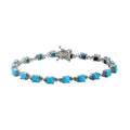 Sleeping Beauty Turquoise and Malgache Neon Apatite Bracelet in Platinum Over Sterling Silver (8.00 In) 10.75 ctw - Sticky add to cart bar