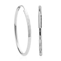 Rhodium Over Sterling Silver 30mm Diamond Cut Hoop Earrings 2.70 Grams - Sticky add to cart bar