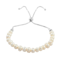 Freshwater Pearl Bolo Bracelet in Sterling Silver