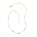 Austrian Crystal Station Necklace 20 Inches in 14K Yellow Gold Over Sterling Silver - Sticky add to cart bar