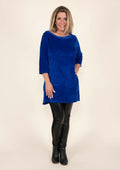 TAMSY Royal Blue Velour Tunic -L - Sticky add to cart bar