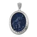 Freshened Lapis Lazuli Solitaire Pendant in Platinum Over Copper 25.90 ctw - Sticky add to cart bar