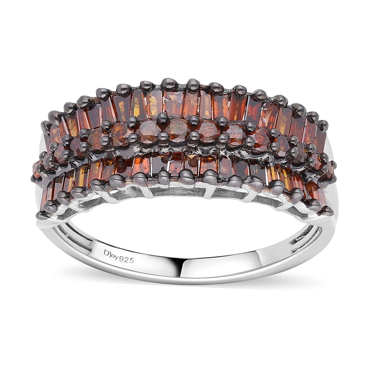 Red Diamond Ring in Rhodium & Platinum Over Sterling Silver 1.00 ctw