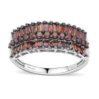Red Diamond Ring in Rhodium & Platinum Over Sterling Silver 1.00 ctw