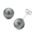 Tahitian Cultured Pearl Solitaire Stud Earrings in Platinum Over Sterling Silver - Sticky add to cart bar