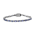 AAA Tanzanite and Moissanite Bracelet in Platinum Over Sterling Silver (6.50 In) 7.35 Grams 6.50 ctw - Sticky add to cart bar