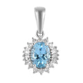 Luxoro 14K White Gold AAA Santa Maria Aquamarine and G-H I2 Diamond Pendant 1.50 ctw - Sticky add to cart bar