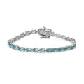 Premium Cambodian Blue Zircon and Moissanite Bracelet in Platinum Over Sterling Silver (6.50 In) 9.40 Grams 20.50 ctw - Sticky add to cart bar