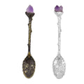 2pcs Hand Carved Natural Amethyst Deco Set in Silvertone & Bronze (4.33 ) - Sticky add to cart bar