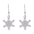 Simulated Purple Diamond Snowflake Earrings in Rhodium Over Sterling Silver - Sticky add to cart bar