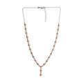 Viceroy Spessartine Garnet and Natural White Zircon Y-Shape Necklace 18-20 Inches in Platinum Over Sterling Silver 12.85 Grams 8.90 ctw - Sticky add to cart bar
