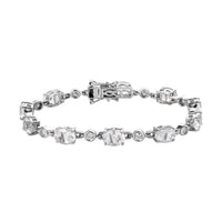 Mexican Hyalite Opal and Moissanite Bracelet in Platinum Over Sterling Silver With UV Torch (7.25 In) 11.25 Grams 10.25 ctw