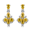 Tanzanian Canary Opal Dangling Earrings in Platinum Over Sterling Silver 1.25 ctw - Sticky add to cart bar