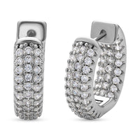 Simulated Diamond Huggie Hoop Earrings in Goldtone 1.00 ctw