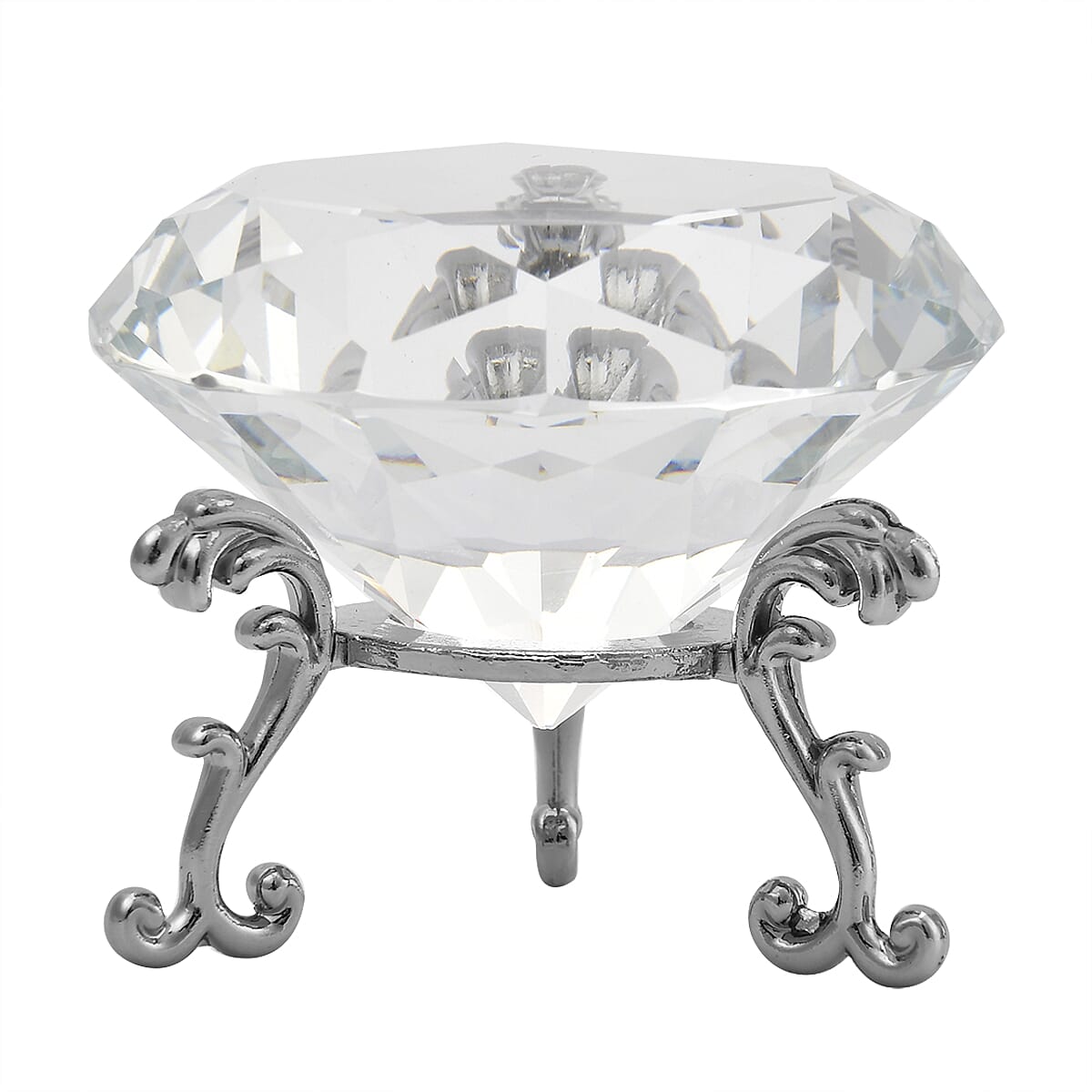 Transparent Crystal Craft Gem Ornaments in Silvertone (2.36")