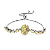 Tanzanian Canary Opal Floral Bolo Bracelet in Platinum Over Sterling Silver 2.50 ctw